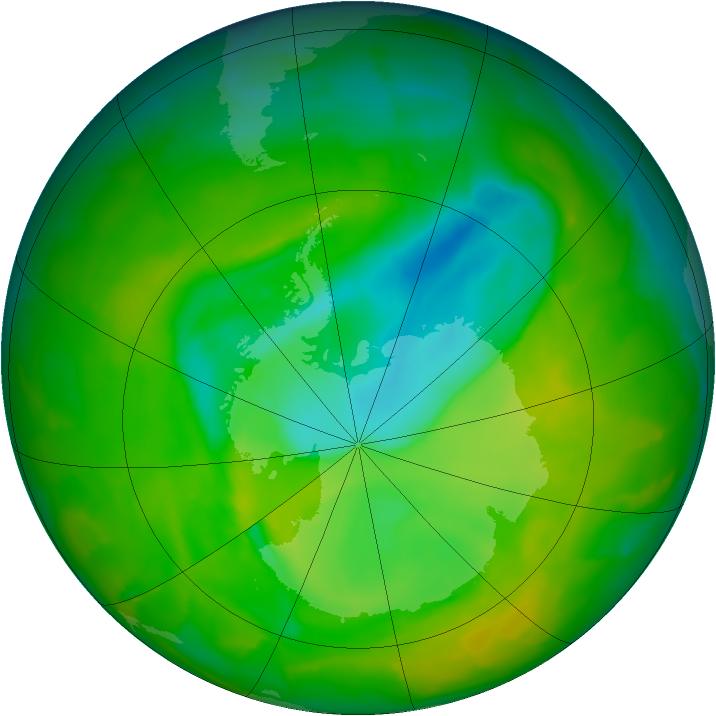 Antarctic ozone map for 18 November 2012